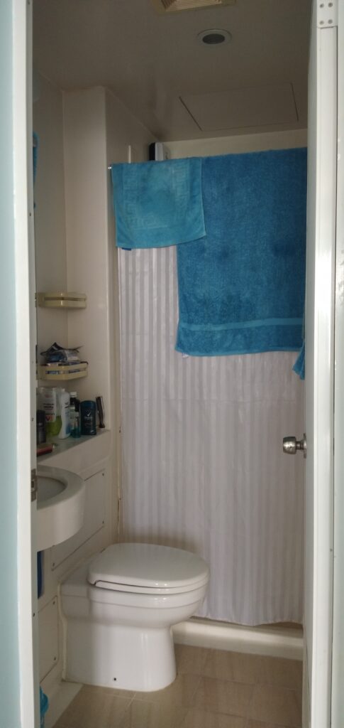 Toilet and Bath with hot shower